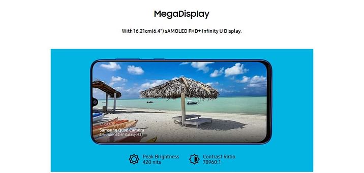 samsung m31 display price