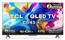 TCL C645 43 inch Ultra HD 4K Smart QLED TV (43C645)