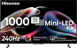 Hisense U7K 65 inch Ultra HD 4K Smart Mini LED TV (65U7K)