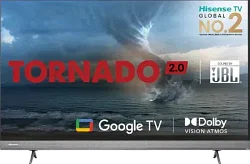 Hisense Tornado 2.0 Series 65 inch Ultra HD 4K Smart LED TV (65A7H)