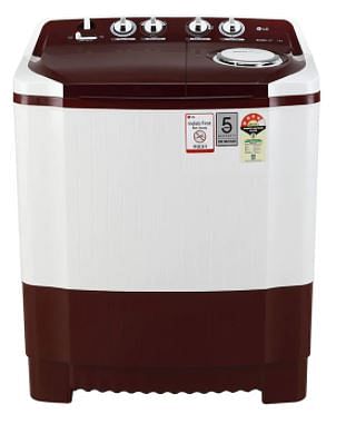 LG P7010RRAY Wash 7Kg and Spin 5.5Kg 4 Star Rust Free Body Roller Jet Pulsator Wind Jet Dry Color Burgundy