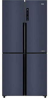 Haier 712 L, Black Glass Finish Bottom Mounted French Door RefrigeratorHRB-738BG