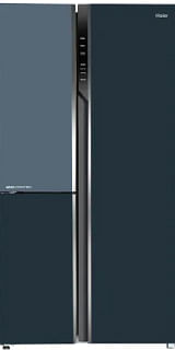 Haier Vogue Series 598L, Grey Onlyx Glass Finish 3 Door Convertible Side By Side RefrigeratorHRT-683GOG