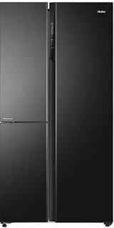 Haier 598 L, Black Glass Finish, 3 Door Side by side RefrigeratorHRT-683KG