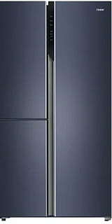 Haier 598L, Graphite Black Finish, 3 Door Side by side Refrigerator HRT-683GKU1