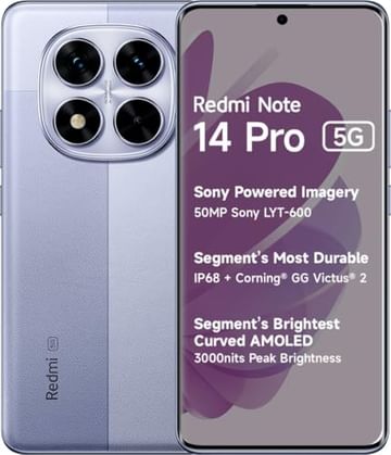 Xiaomi Redmi Note 14 Pro Front & Back View